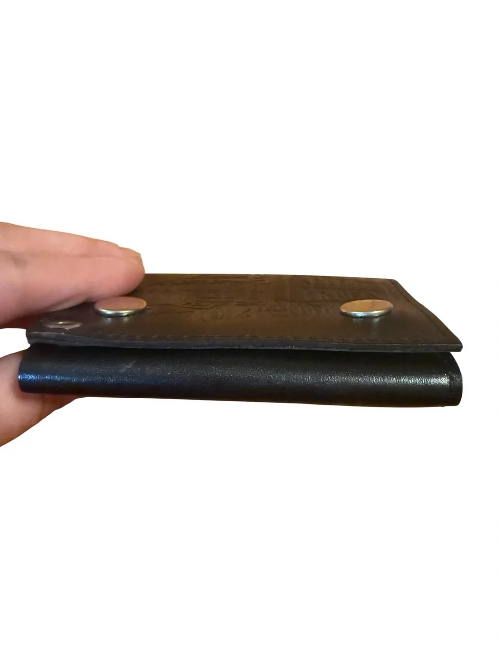 Black Embossed Truck Leather Wallet